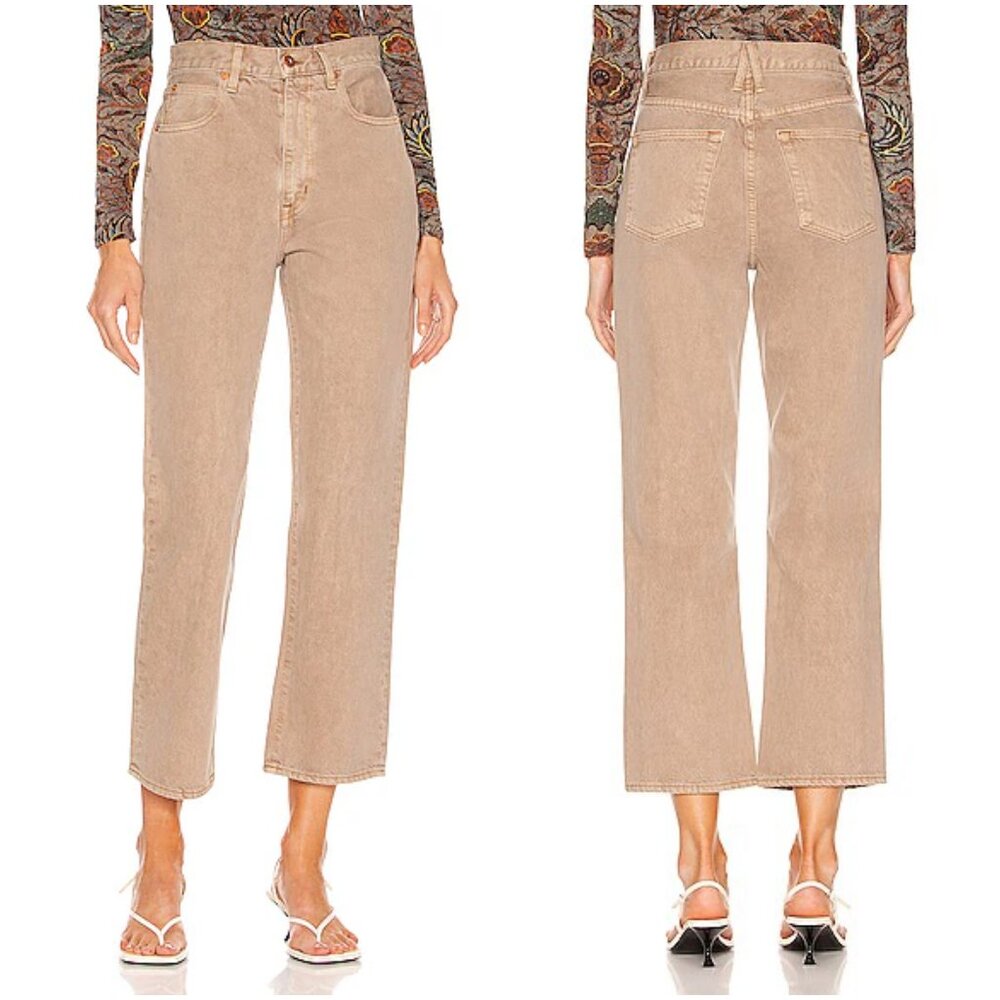 SLVRLAKE London Crop Jeans size 31 12 warm neutral taupe straight leg